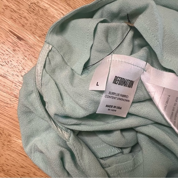 Reformation Cassidy Tank Top Size Large Mint Green Flowy Low Back - Picture 2 of 13